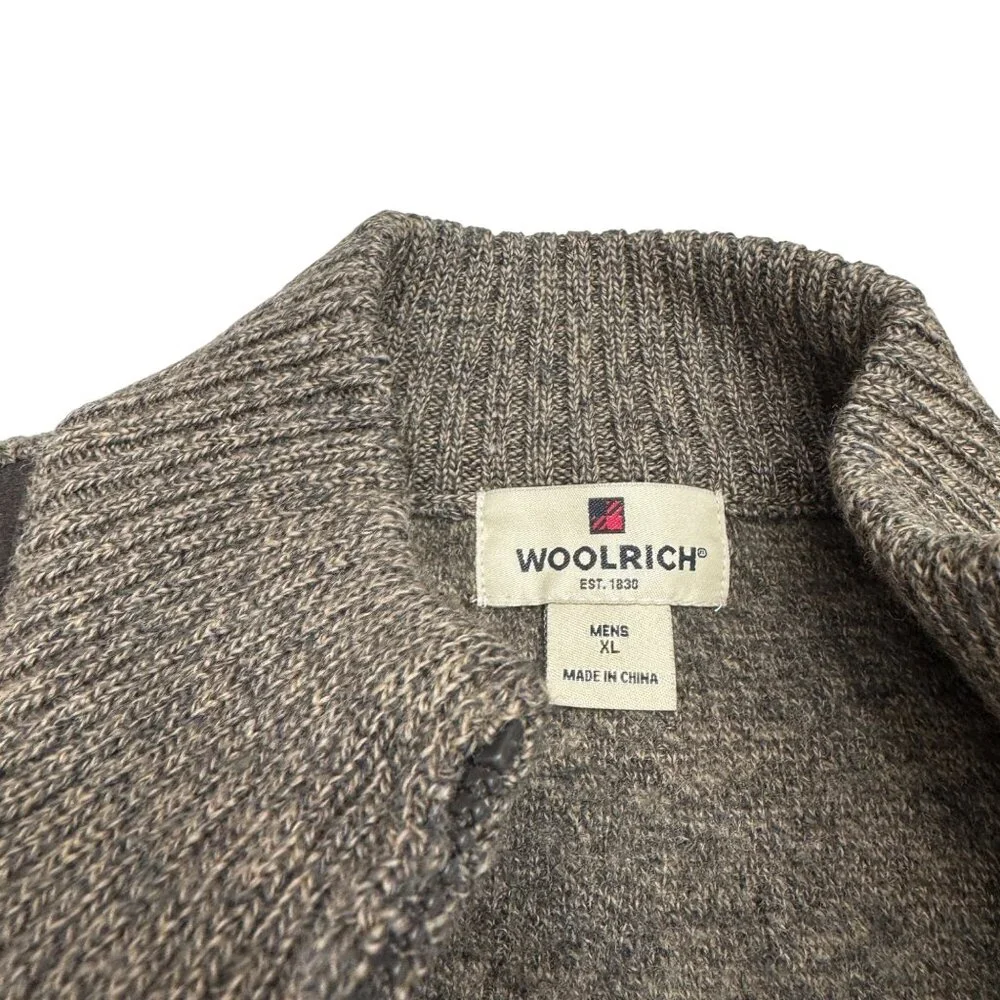 Woolrich Men's 100% Wool Full Zip Vest Woodchip Brown Pockets Outdoor, Size XL - Picture 5 of 8